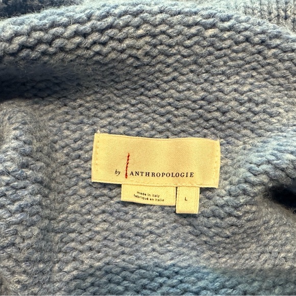 Light Blue Anthropologie Cashmere Blend Oversized Sweater — Size L - Picture 3 of 4